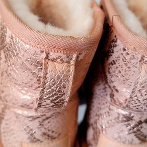 UGG cream boots with metallic back